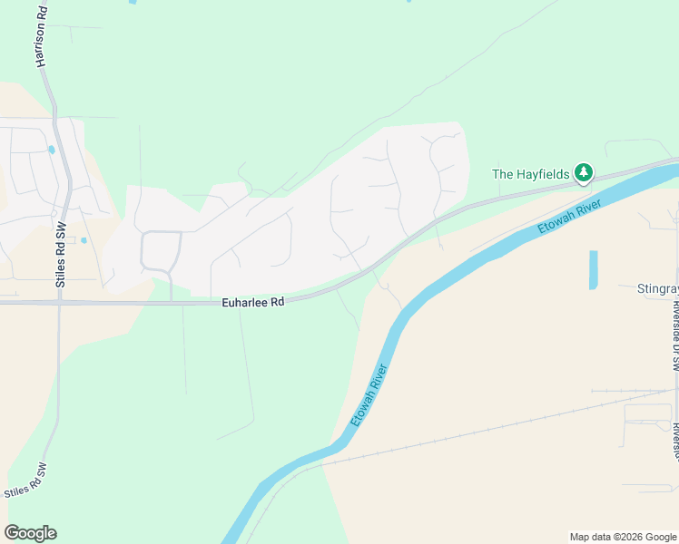 map of restaurants, bars, coffee shops, grocery stores, and more near 21 Fox Hound Way in Cartersville