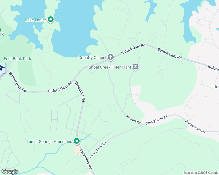 map of restaurants, bars, coffee shops, grocery stores, and more near 6270 Stewart Road in Buford