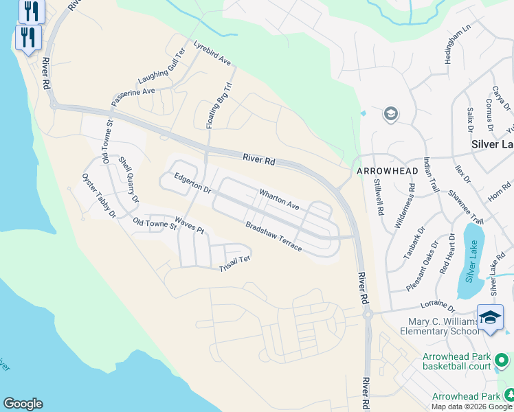 map of restaurants, bars, coffee shops, grocery stores, and more near 4425 Indigo Slate Way in Wilmington