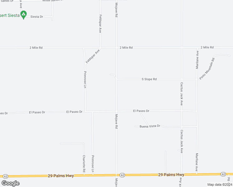 map of restaurants, bars, coffee shops, grocery stores, and more near 5986 Mojave Road in Twentynine Palms