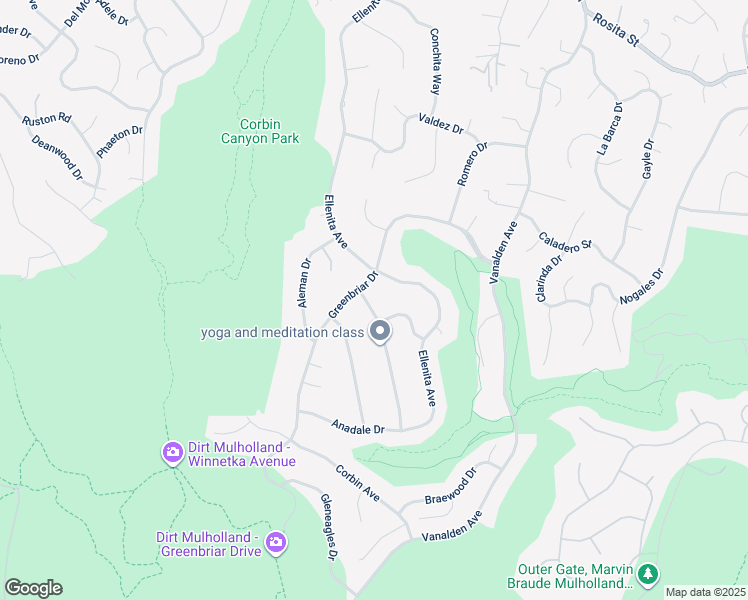 map of restaurants, bars, coffee shops, grocery stores, and more near 4164 Tarrybrae Terrace in Los Angeles