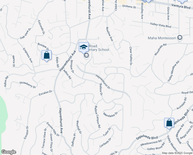 map of restaurants, bars, coffee shops, grocery stores, and more near 4143 Hayvenhurst Drive in Los Angeles