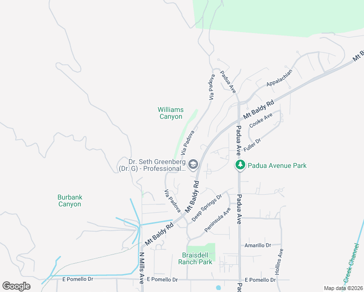 map of restaurants, bars, coffee shops, grocery stores, and more near 4161 Vía Padova in Claremont
