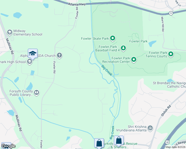 map of restaurants, bars, coffee shops, grocery stores, and more near 860 Longwood Lane in Alpharetta