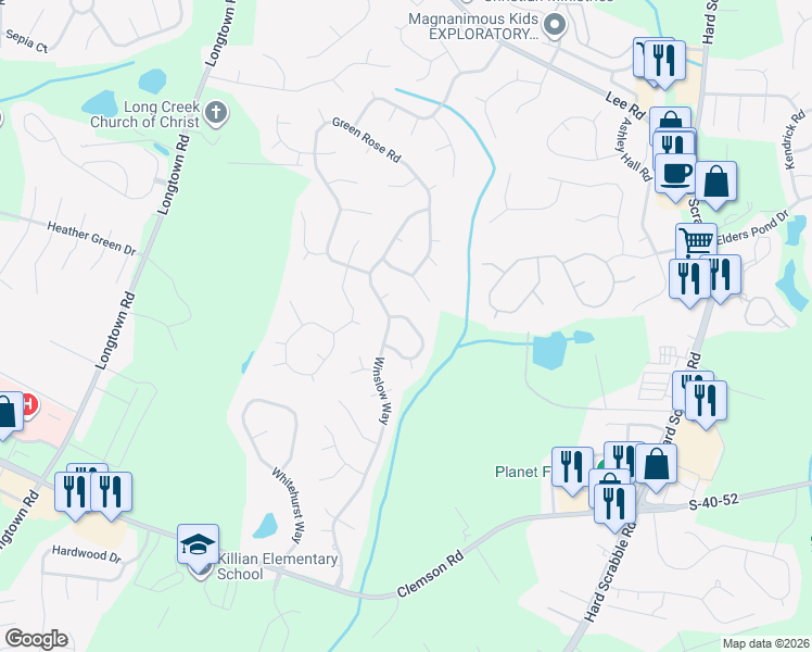 map of restaurants, bars, coffee shops, grocery stores, and more near 612 Winslow Way in Columbia