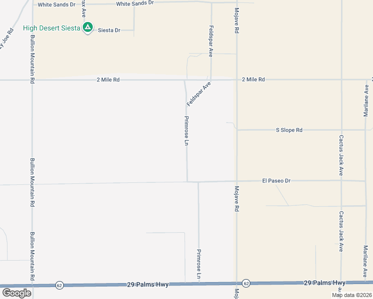 map of restaurants, bars, coffee shops, grocery stores, and more near 5995 Primrose Lane in Twentynine Palms