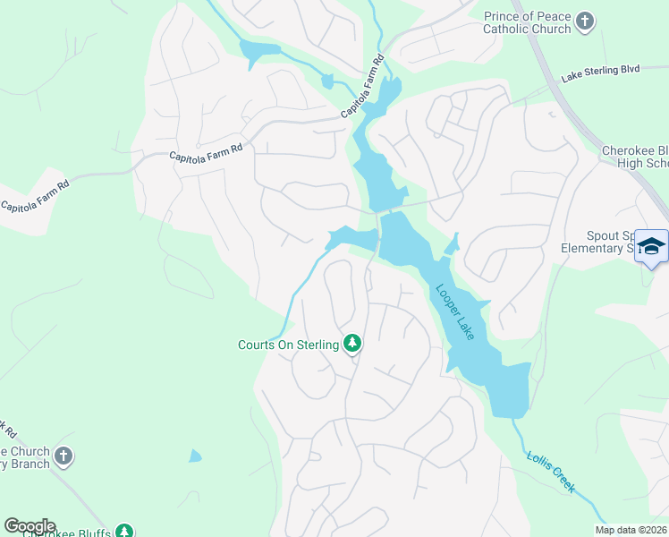map of restaurants, bars, coffee shops, grocery stores, and more near 7357 Lazy Hammock Way in Flowery Branch