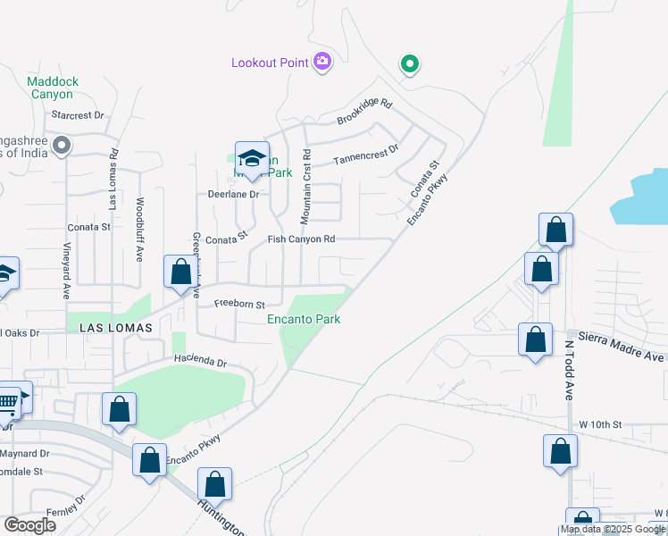 map of restaurants, bars, coffee shops, grocery stores, and more near 537 Elkhorn Dr in Duarte