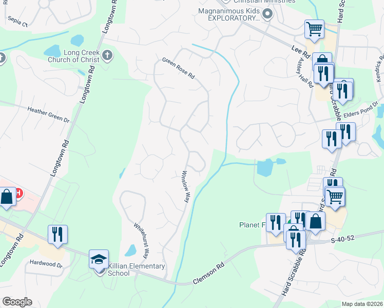 map of restaurants, bars, coffee shops, grocery stores, and more near 612 Winslow Way in Columbia