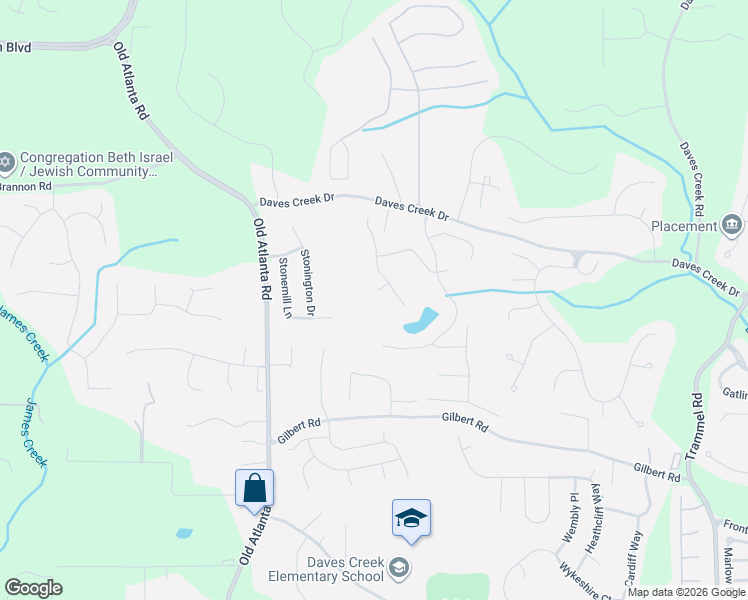 map of restaurants, bars, coffee shops, grocery stores, and more near 2030 Davallia Court in Cumming