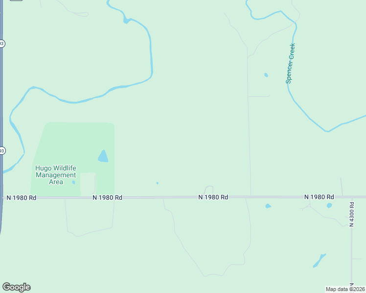 map of restaurants, bars, coffee shops, grocery stores, and more near North 1980 Road in Hugo