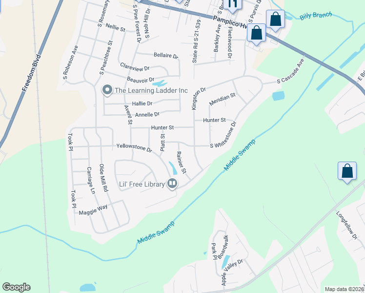 map of restaurants, bars, coffee shops, grocery stores, and more near 2702 Rainier Street in Florence