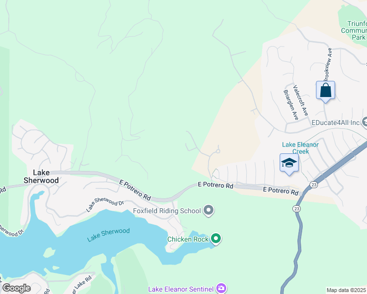 map of restaurants, bars, coffee shops, grocery stores, and more near 1535 Verde Ridge Lane in Thousand Oaks