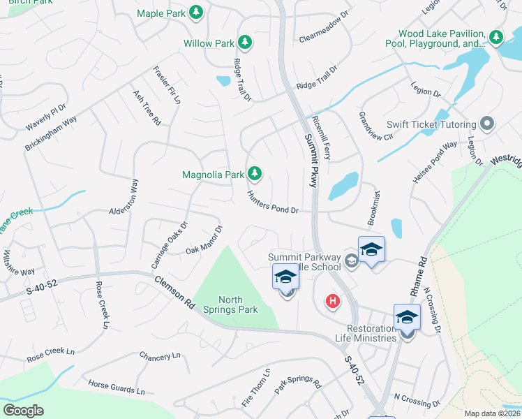 map of restaurants, bars, coffee shops, grocery stores, and more near 106 Hunters Pond Drive in Columbia