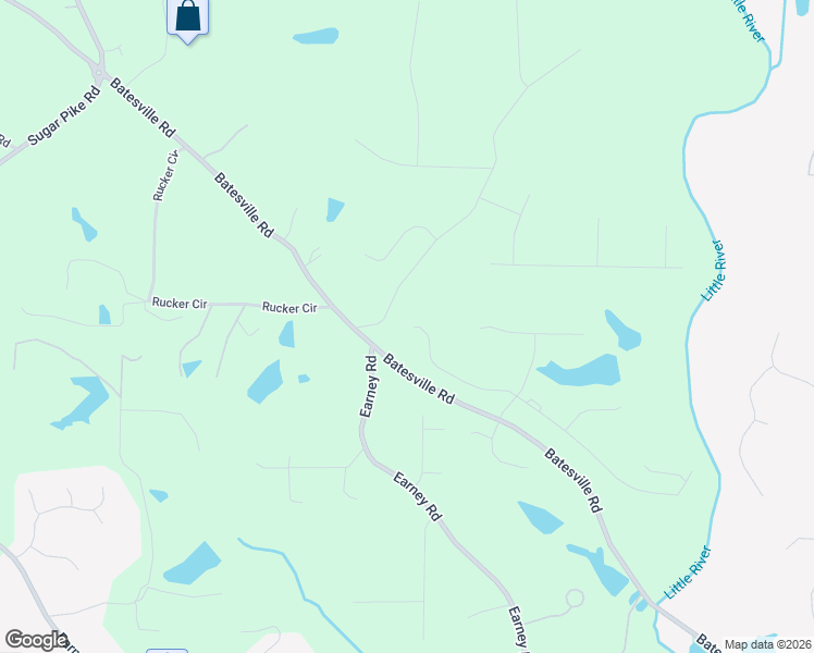 map of restaurants, bars, coffee shops, grocery stores, and more near 3140 Batesville Road in Woodstock