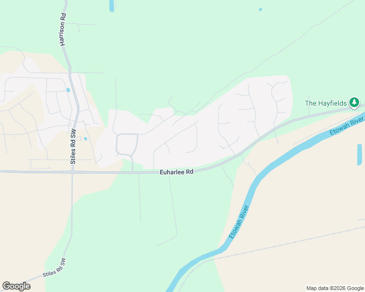 map of restaurants, bars, coffee shops, grocery stores, and more near 34 Engineer Lane in Cartersville