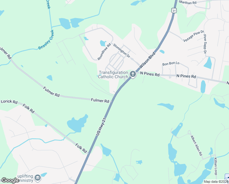 map of restaurants, bars, coffee shops, grocery stores, and more near Hollis Pond Road in Richland County
