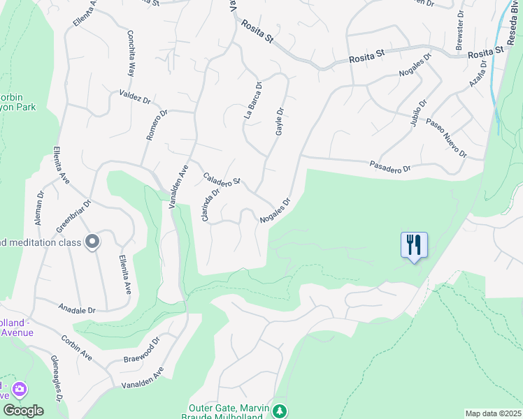 map of restaurants, bars, coffee shops, grocery stores, and more near 4055 Nogales Drive in Los Angeles