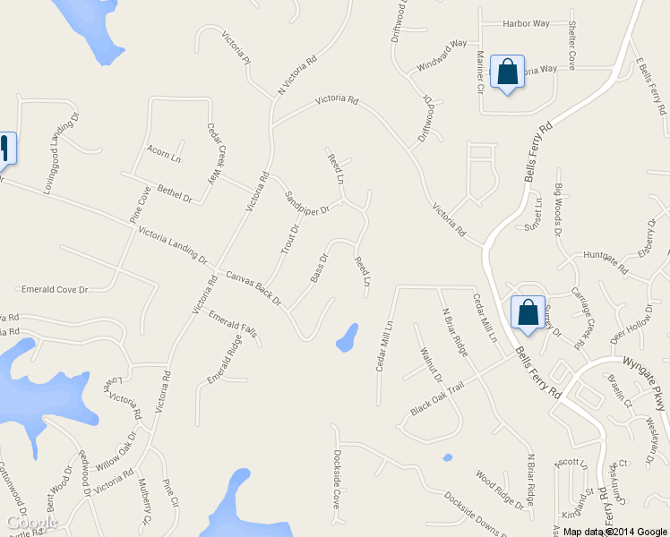 map of restaurants, bars, coffee shops, grocery stores, and more near 1308 Bass Drive in Woodstock