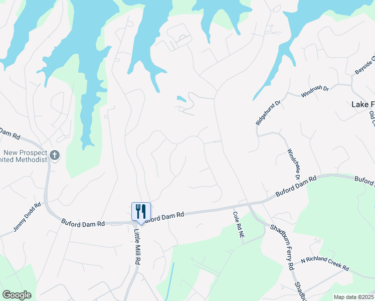 map of restaurants, bars, coffee shops, grocery stores, and more near 2382 Saint Kennedy Lane in Buford