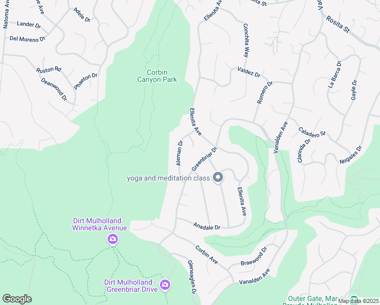 map of restaurants, bars, coffee shops, grocery stores, and more near 4219 Tarzana Estates Drive in Los Angeles