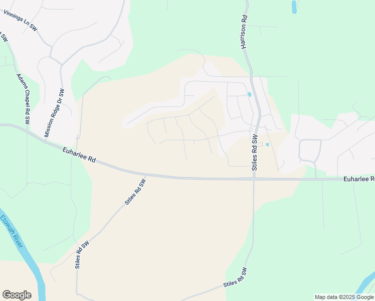 map of restaurants, bars, coffee shops, grocery stores, and more near 523 Ozark Lane in Bartow County