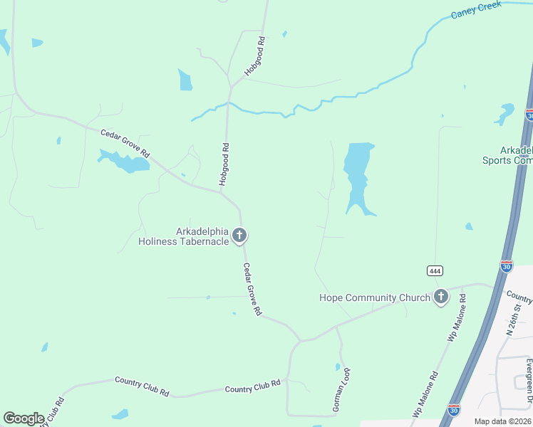 map of restaurants, bars, coffee shops, grocery stores, and more near 48 Cedar Grove Road in Arkadelphia