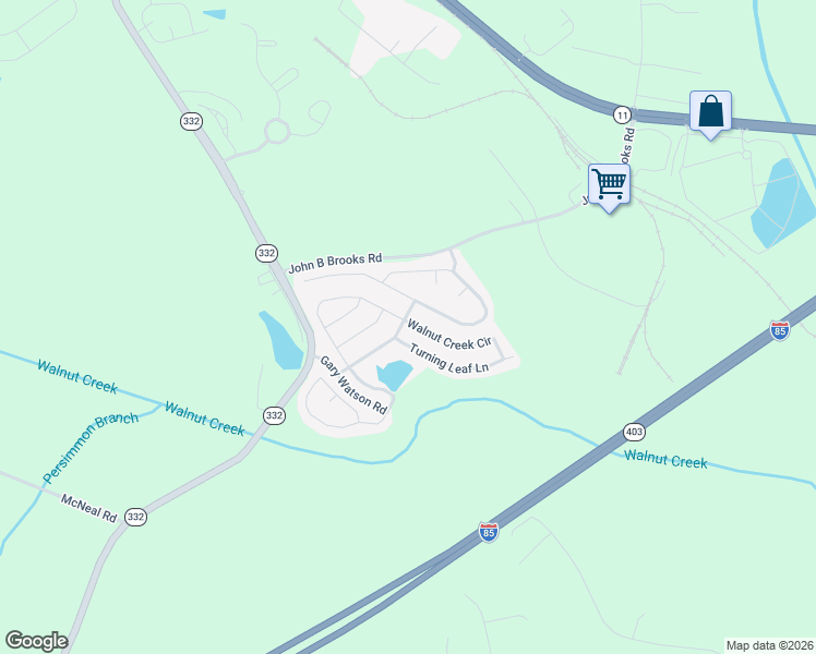 map of restaurants, bars, coffee shops, grocery stores, and more near 829 Summer Springs Court in Pendergrass