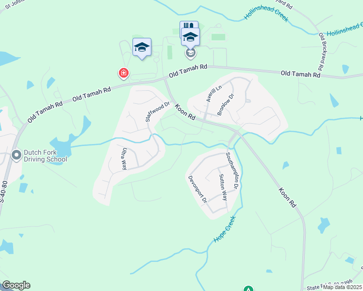 map of restaurants, bars, coffee shops, grocery stores, and more near 200 State Road S-40-2643 in Irmo
