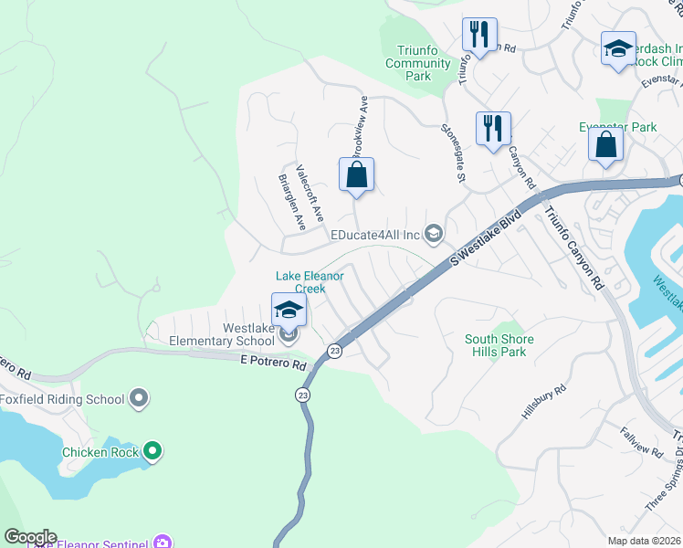 map of restaurants, bars, coffee shops, grocery stores, and more near 1504 Covington Avenue in Thousand Oaks