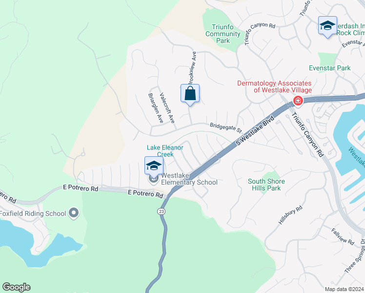 map of restaurants, bars, coffee shops, grocery stores, and more near 1504 Covington Avenue in Thousand Oaks