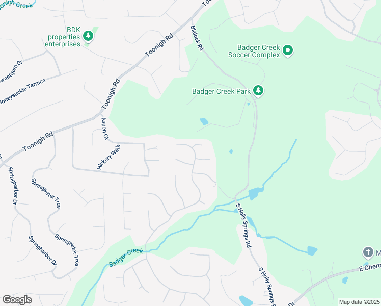 map of restaurants, bars, coffee shops, grocery stores, and more near 233 Highlands Drive in Woodstock