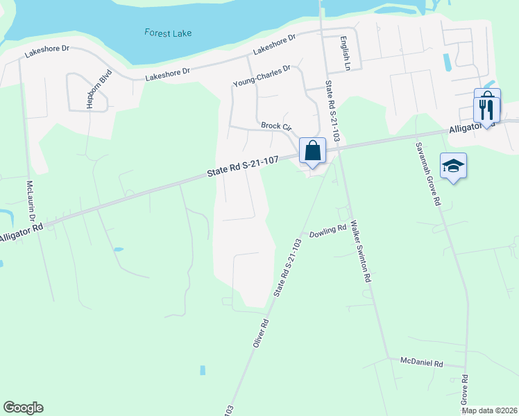 map of restaurants, bars, coffee shops, grocery stores, and more near 2323 Queen Ann Road in Florence