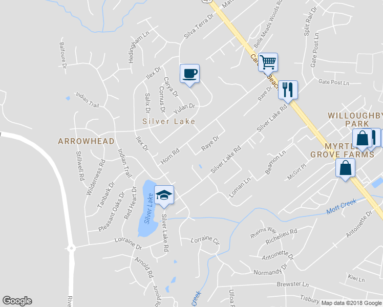 map of restaurants, bars, coffee shops, grocery stores, and more near 4912 Carol Street in Wilmington