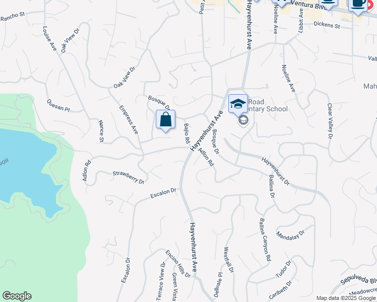 map of restaurants, bars, coffee shops, grocery stores, and more near 4141 Hayvenhurst Avenue in Los Angeles