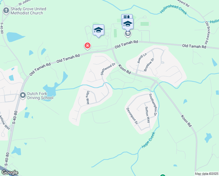 map of restaurants, bars, coffee shops, grocery stores, and more near 209 Staffwood Drive in Irmo
