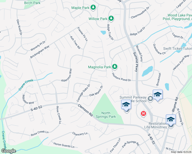 map of restaurants, bars, coffee shops, grocery stores, and more near 304 Carriage Oaks Drive in Columbia