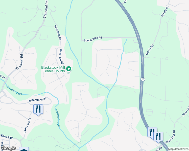 map of restaurants, bars, coffee shops, grocery stores, and more near 2815 Cambridge Hills Road in Cumming