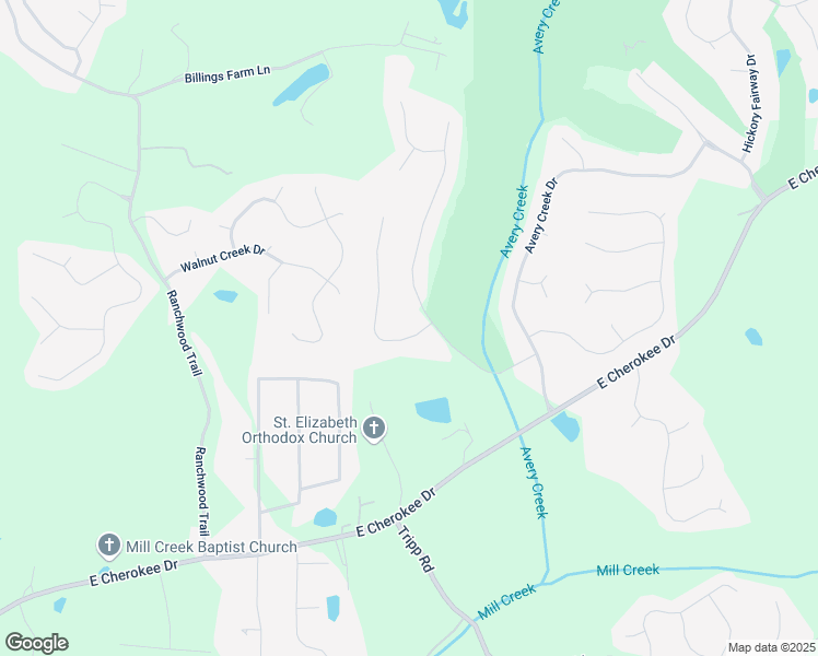 map of restaurants, bars, coffee shops, grocery stores, and more near 104 Fairway Overlook in Woodstock