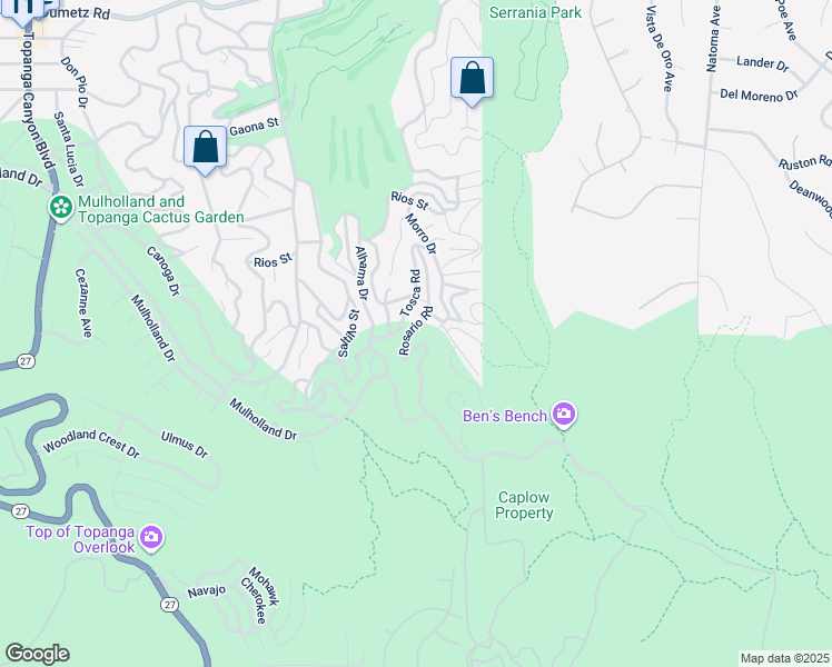 map of restaurants, bars, coffee shops, grocery stores, and more near 4264 Rosario Road in Los Angeles