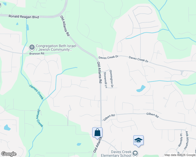 map of restaurants, bars, coffee shops, grocery stores, and more near 1710 Old Atlanta Road in Cumming