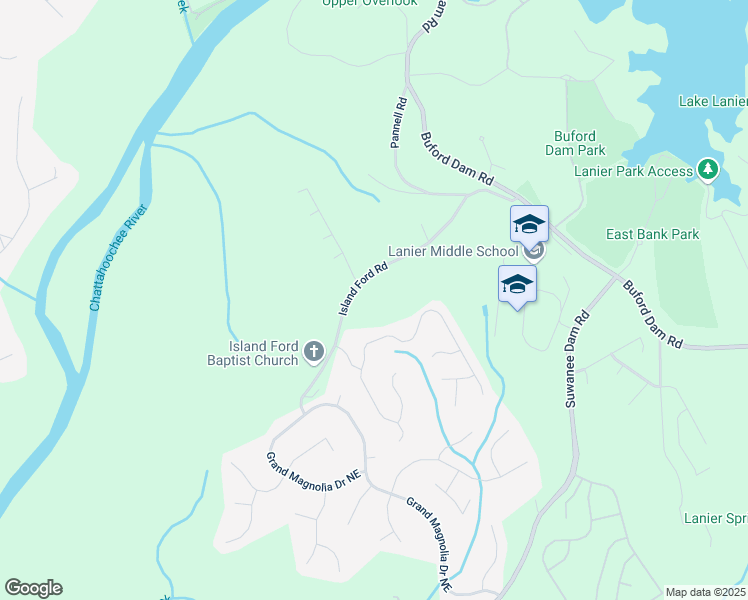 map of restaurants, bars, coffee shops, grocery stores, and more near in Buford
