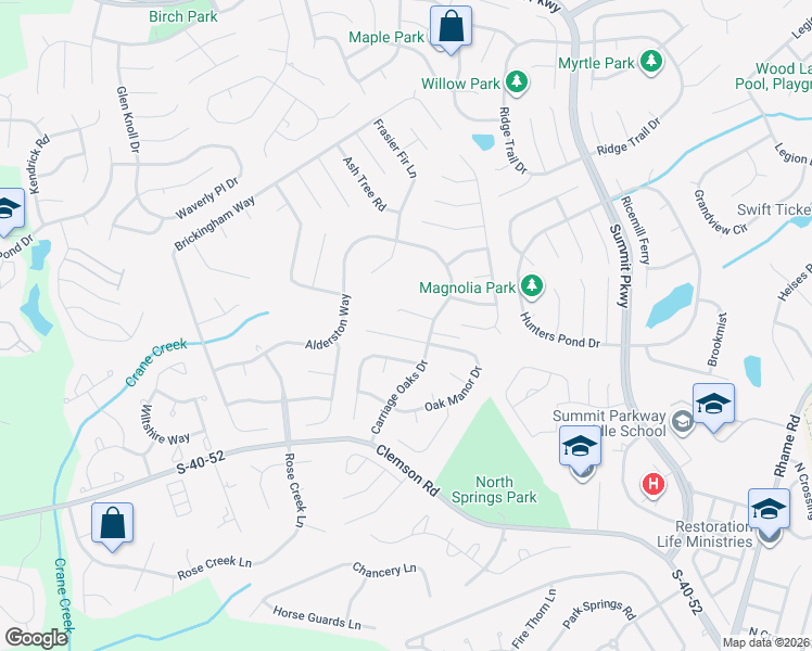 map of restaurants, bars, coffee shops, grocery stores, and more near 8 Coachmen Court in Columbia