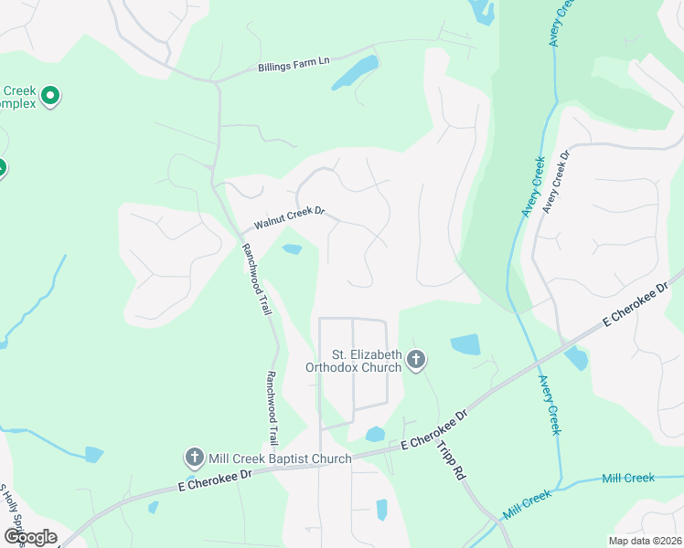 map of restaurants, bars, coffee shops, grocery stores, and more near 580 Wisteria Drive in Woodstock