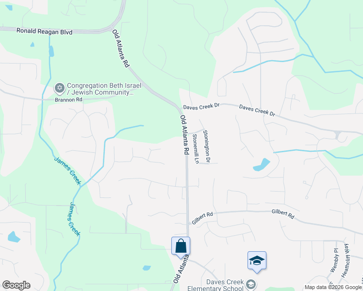 map of restaurants, bars, coffee shops, grocery stores, and more near 1710 Old Atlanta Road in Cumming
