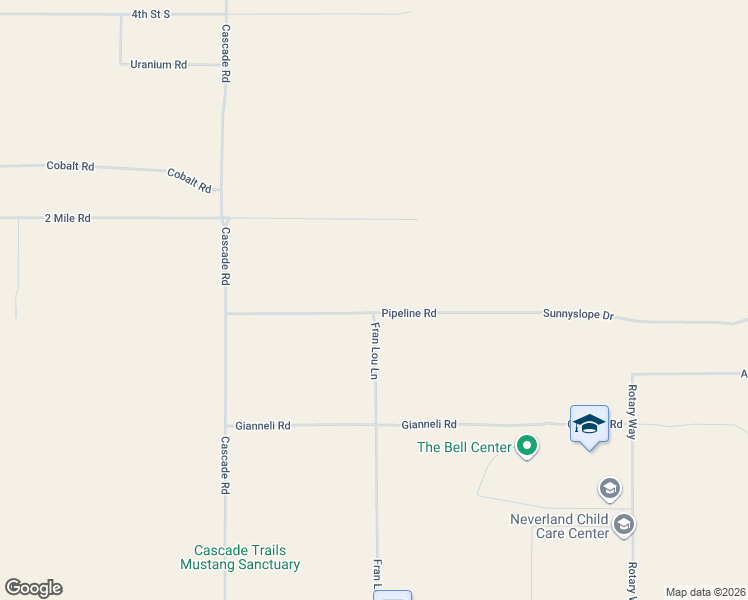 map of restaurants, bars, coffee shops, grocery stores, and more near 66097 2 Mile Road in Joshua Tree