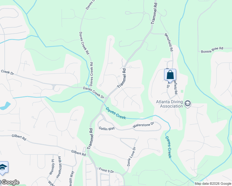 map of restaurants, bars, coffee shops, grocery stores, and more near 2510 Maple Ridge Lane in Cumming