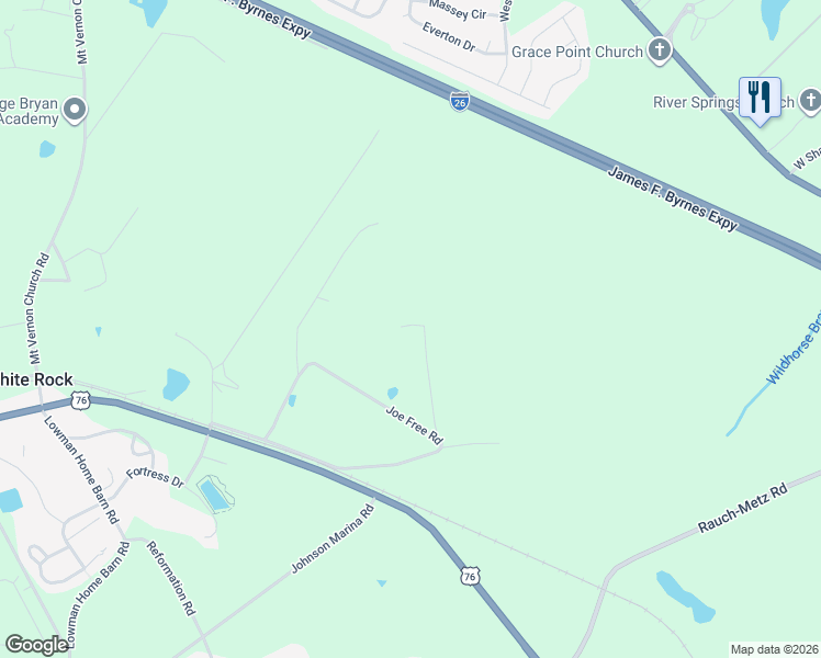 map of restaurants, bars, coffee shops, grocery stores, and more near 63 Steve Free Road in Chapin