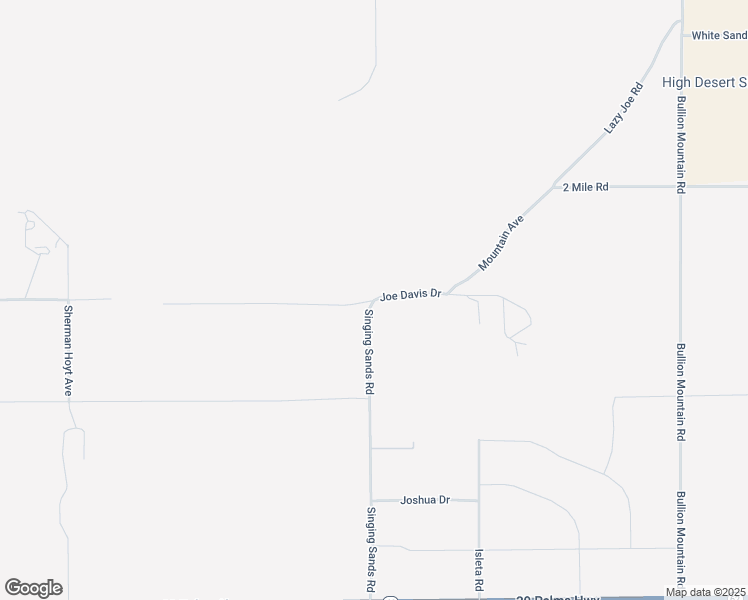 map of restaurants, bars, coffee shops, grocery stores, and more near Singing Sands Road in Twentynine Palms
