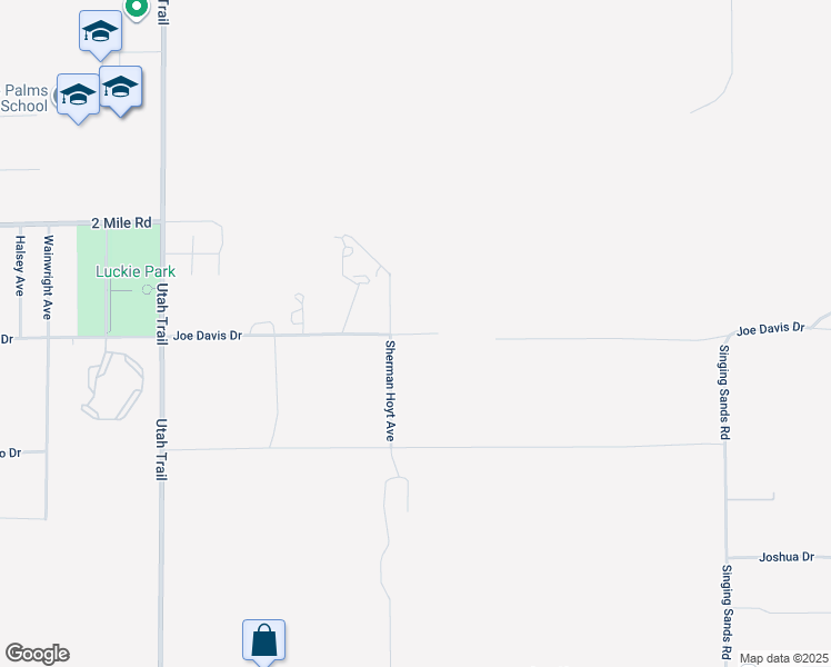 map of restaurants, bars, coffee shops, grocery stores, and more near Joe Davis Drive in Twentynine Palms